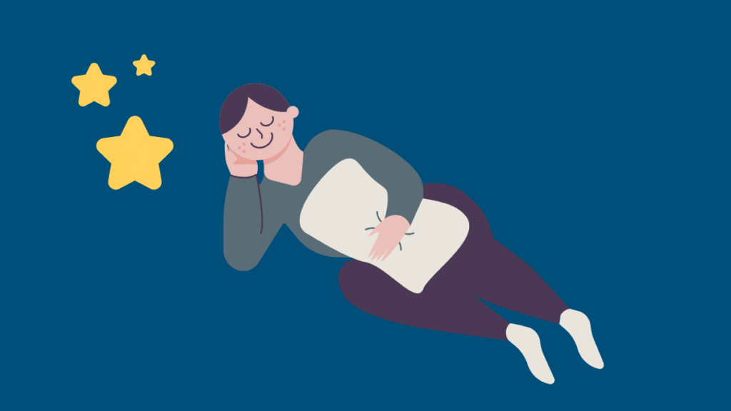 夜リラックスして横になる女性